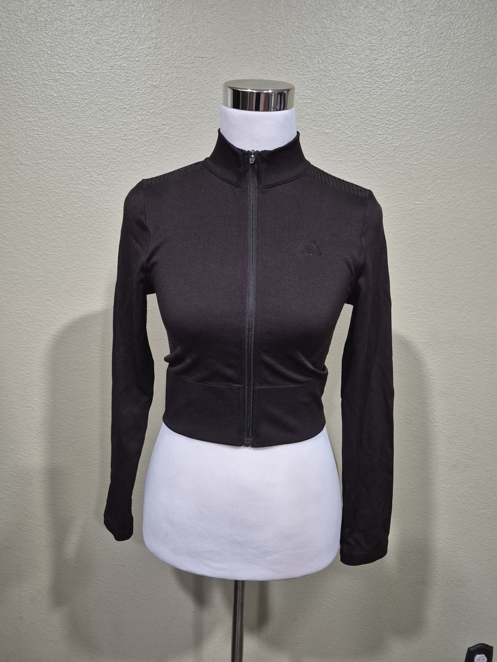 Adidas Women's Cropped Brown Zip-Up Jacket Size S